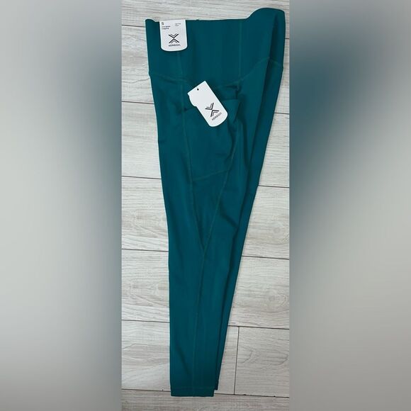 Xersion Anti Odor 7/8 Ankle Leggings High Rise Womens Size small Aqua Green - Picture 8 of 9